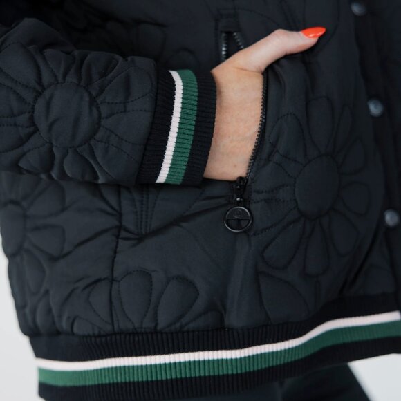 NWT New Fore All Women's Blooming Bomber - Black Jacket Medium M Golf Travel Top - Picture 4 of 6